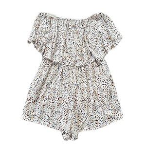 Off-white Multi-color Leopard Print Romper